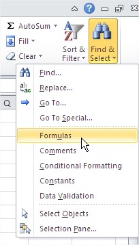Find And Select Formulas